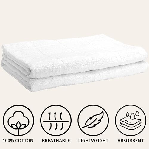 Modefa Islamic Men's Ihram Towel Set for Hajj Umrah - 2 Piece Set - 110 x 220, 100% Cotton - Combo with Belt, Kufi and Tawaf Beads
