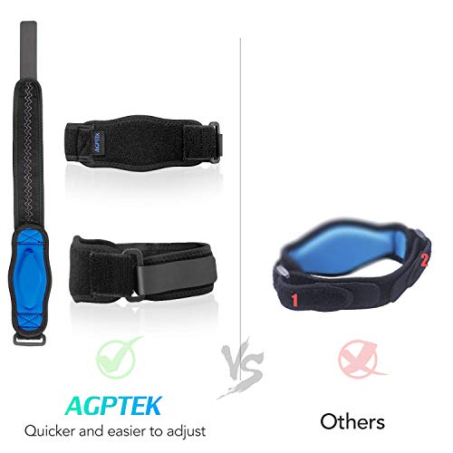AGPTEK Elbow Brace for Tendonitis and Tennis Elbow 2 Pack, Tennis Golfers Elbow Support Arm Band Pain Relief Elbow Wrap Weightlifting Elbow Strap with Compression Pad for Men & Women - color: Blue