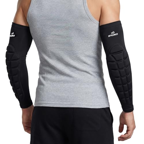 Padded Elbow Forearm Sleeves 2 Pack Compression Crashproof Arm Pads - size: X-Large