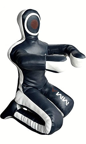 Bestzo MMA Jiu Jitsu Judo Punching Bag Grappling Dummy Black Sitting Position Hands on Front Canvas- 48 inches-Unfilled