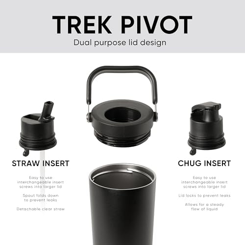 Simple Modern Tumbler with Handle, Water Jug | 40oz | Gray | Trek Pivot Insulated Stainless Steel Water Bottle | Interchangeable Straw & Chug Lid, Cupholder Friendly | Ice Gray - color: -Ice Gray, size: 40 Ounces