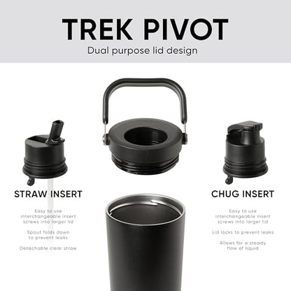 Simple Modern Tumbler with Handle, Water Jug | 30oz | White | Trek Pivot Insulated Stainless Steel Water Bottle | Interchangeable Straw & Chug Lid, Cupholder Friendly | Winter White - color: -Winter White, size: 30 Ounces