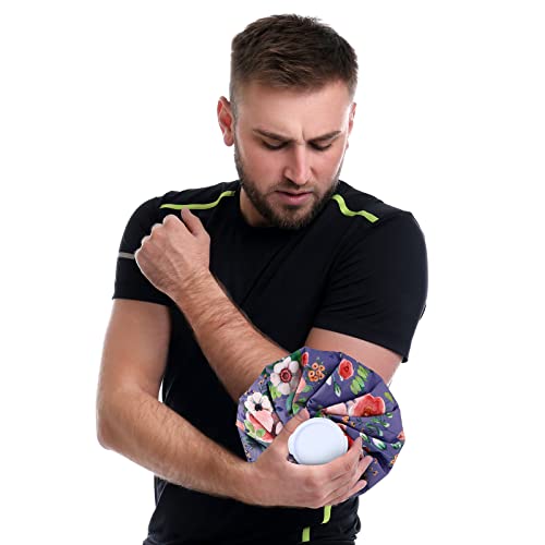 Nuanchu 3 Pieces Ice Bags for Injuries Reusable Ice Pack Hot Cold Water Bag 6, 9, 10 Inches Hot Cold Therapy and Pain Relief Pain Screw Top for Sports Knee Head Leg(Flower Style) - style: Flower Style