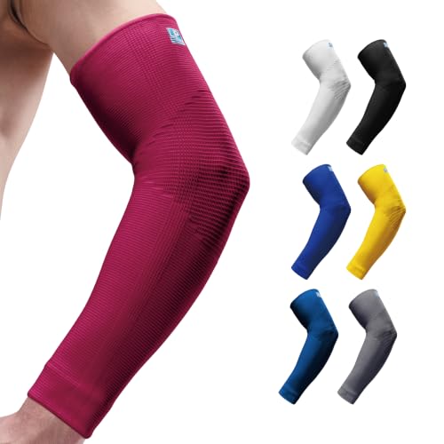LP 668 Compression Arm Sleeve Elbow Pain Relief for Men & Women Elbow Brace for Tennis, Golf, Basketball, Pickleball (S-XL) - color: Burgundy, size: Small