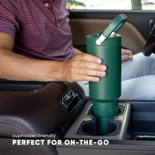 Simple Modern Tumbler with Handle, Water Jug | 40oz | Pink | Trek Pivot Insulated Stainless Steel Water Bottle | Interchangeable Straw & Chug Lid, Cupholder Friendly | Blush - color: -Blush, size: 40 Ounces