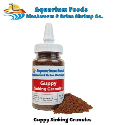 Guppy Sinking Granules Fish Food for Guppies, Endlers, Mollies, Platies, Swordtails, Groumis, Tetras, Catfish, Cichlids, All Community Tropical Fish…1.5oz Squeeze Bottle - size: 1.5 Ounce (Pack of 1)
