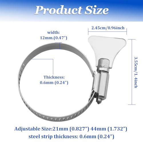 Metallic Hose Clamps Pool Clamps for Above Ground Pools Above Ground Swimming Pool Replacement 1 1/4" Metallic Filter Pump Hose Connector Clamps 4 Pc