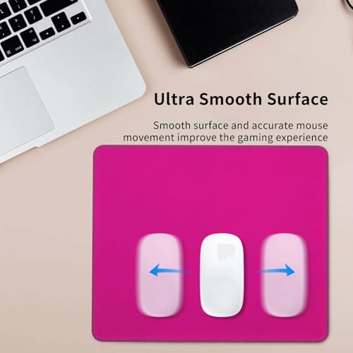 Modern Hot Pink Solid Color Mousepad Non-Slip Rubber Base Mouse Pads for Computers Laptop Office Desk Accessories Mouse pad 7.9 x 9.5 in - color: Pink