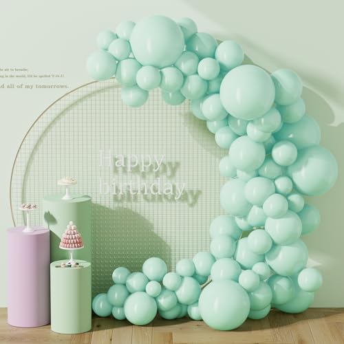 DECOCKRAT 130PCS PastelGreen Balloons, Latex Balloons Different Sizes 18/12/10/5 In, Helium Balloons with Ribbon, Party Balloon Set for Birthday Wedding Graduation Anniversary Baby Shower Decoration - color: 29 Pastel Green