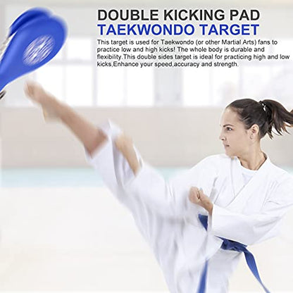 Taekwondo Kick Pads 2PK, Karate Martial Arts Training Equipment Kicking Target Pad, Double Strike Boxing Pads for Kids Youth Adult (Blue&Red)