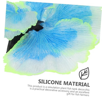 Artificial Aquarium Water Grass Plant Decor for Fish Tank Micro Landscape Aquatic Plant Model Blue Silicone Aquarium Supplies for Natural Lively Underwater Scenery