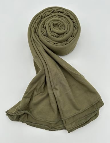 Premium Jersey Hijab Scarf for Women - Muslim Head Scarf - color: Olive