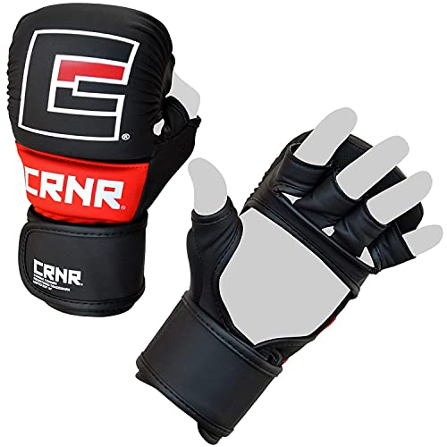Combat Corner MMA Spar Gloves for Men and Women - MMA, Kickboxing, Muay Thai Sparring Training Gloves | Black - size: Large-X-Large