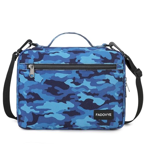 Bible Cover Case for Women Large Bible Cover for Girls Bible Study Supplies Accessories with Handle and Shoulder Strap | Durable - color: Blue Camo