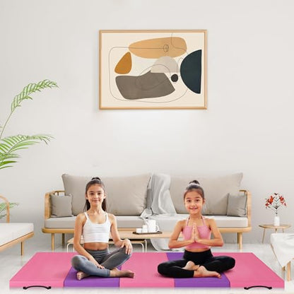 4-Fold Folding Gym Mat, 6x8 Feet 2-Inch Thick Extra Firm, High Density Tumbling Exercise Mat for Home Gym, Gymnastics, Martial Arts, Yoga & Pilates, Non-Slip Portable Floor Mat - color: Five-fold cushion