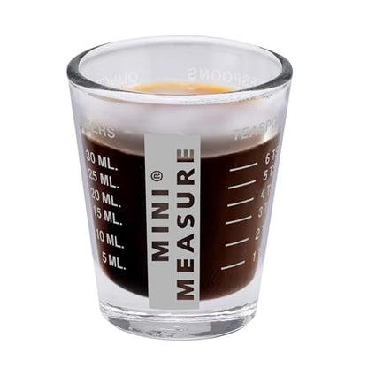 Kolder Mini Measure Heavy Glass, 20-Incremental Measurements Multi-Purpose Liquid and Dry Measuring Shot Glass, White - color: White, size: Single