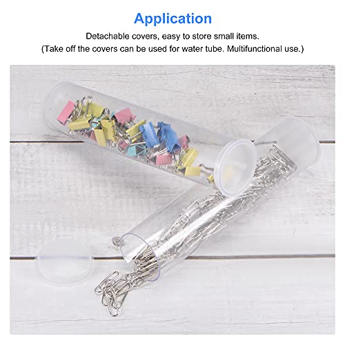 MECCANIXITY Clear Storage Tube Small Plastic Round Tubing with Caps Rigid Bottle Container 26x28x300mm/12 Inch for Item Stored - size: 26x28x300mm