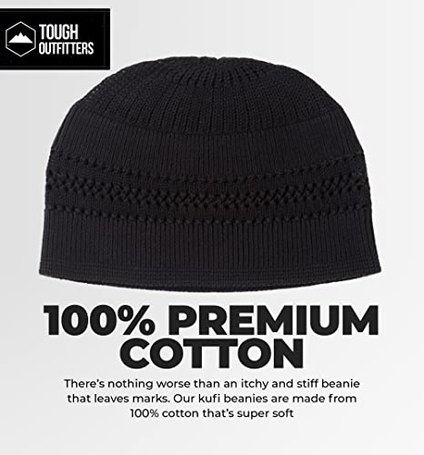 Tough Headwear Kufi Hat - Kufi Hats for Men Muslim, Turkish Kufi Cap - color: Black Lattice