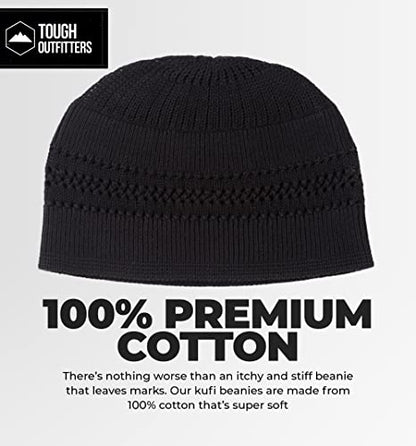 Tough Headwear Kufi Hat - Kufi Hats for Men Muslim, Turkish Kufi Cap - color: Black Lattice