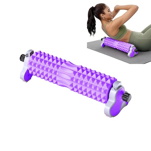 Foam Roller with Detachable Stand, 18” Deep Tissue Massage Roller | 3-Level Height Adjustable Support, Beginner-Friendly Design for Home Workout & Muscle Recovery -Purple - color: Purple