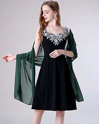 Shawl and Wrap for Evening Dresses Wedding Sheer Scarfs Women Scarve - color: Dark Green, size: One Size
