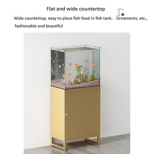 Home Office Fish Tank Stand, Professional Metal Aquarium Stand Storage Shelf Heavy Duty Breeder Turtle Terrarium Stand Rack, Reptile Tank Stand with Lockers，Fish Tank Cabinet - color: White, size: 40*40*70cm
