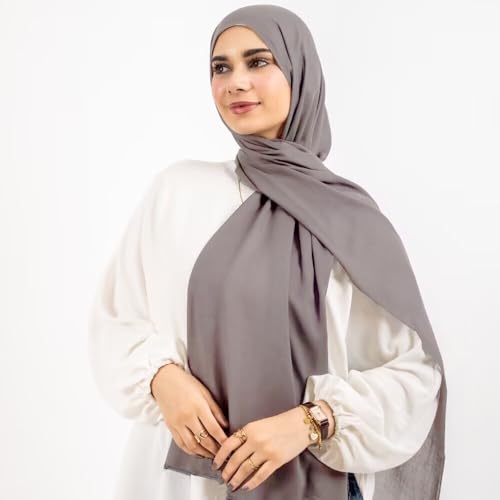 Non-see-through Premium Jersey Maxi Hijab Head Scarf Wrap for Muslim Women - color: Khaki