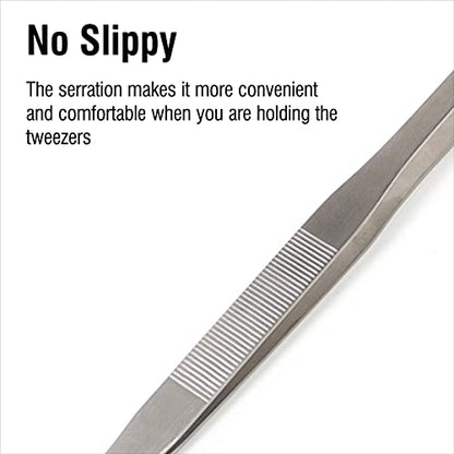 18.9'' Extra Long Thickened Aquarium Tweezers, 304 Stainless Feeding Tongs | Aquascaping for Salt & Fresh Water Fish Tank, 0.1'' Thick Heavy Duty Tweezers, Curved