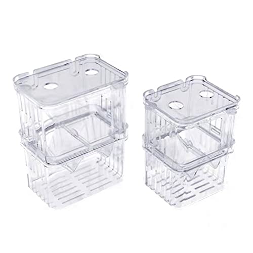Clear Double Layer Fish Breeding Isolation Box for Aquarium, Small Fry Hatchery Incubator with Suction Cups, Protects Newborn Fish