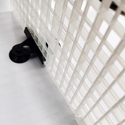 4pcs Aquarium Lid Hood Fish Tank Top Cover Terrarium Lid Plastic Grid Panel Egg Crate Grate with 6 Aquarium Glass Cover Board Clip Fish Tank Lid Anti-Jumping Net Cover (Clear,11.6*11.6inch) - color: Clear