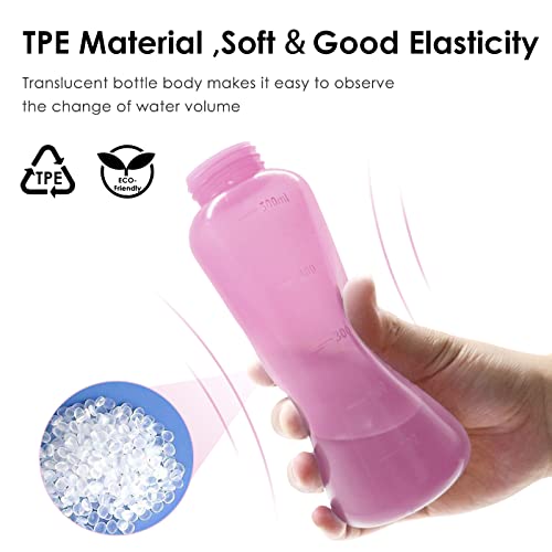 Peri Bottle Postpartum, RUFCRIL 500ml Bidet Bottle, Upside Down Peri Bottle, Boilable TPE, Travel Bag, for Perineal Care, Hemorrhoid Care, Feminine Cleansing & Baby (Pink) - color: Pink