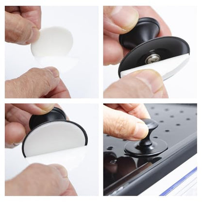10 Pcs Aquarium Lid Handle, Acrylic Round Handles with Adhesive for Fish Tank Cover, Fish Tank Accessories, Aquarium Lid Handle Replacement (Black) - color: Black