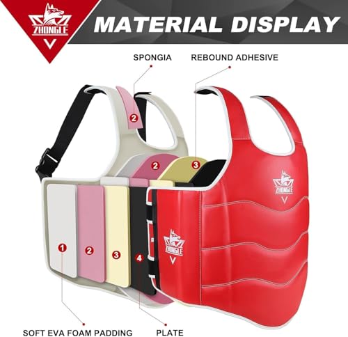 Boxing Chest Protector Adjustable MMA Taekwondo Muay Thai Chest Protector, Boxing Training Heavy fist, Adjustable Shield, Martial Arts Upper Abdomen Protective pad, Taekwondo