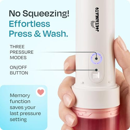 Portable Electric Bidet for Travel - Portable Bidet Rechargeable Handheld Sprayer with 3 High Pressure Modes, USB-C, Adjustable Nozzle & Extra Clean Kit, IPX6 Waterproof Peri Bottle (Pink) - color: Pink