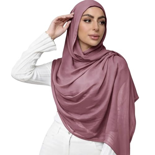 Viscose Hijab Scarf for Women Muslim Cotton Jersey Hijab Fashion Long Scarf Shawls - color: Mauve
