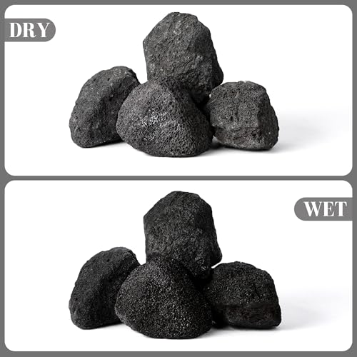2.2-6.1 Inches Natural Black Lava Rock, 4 PCS Small Aquarium Rocks for Aquascaping, Terrariums, Reptile Tanks & Aquarium Décor - size: 2.2-6.1 in