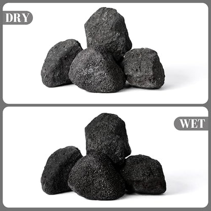 2.2-6.1 Inches Natural Black Lava Rock, 4 PCS Small Aquarium Rocks for Aquascaping, Terrariums, Reptile Tanks & Aquarium Décor - size: 2.2-6.1 in
