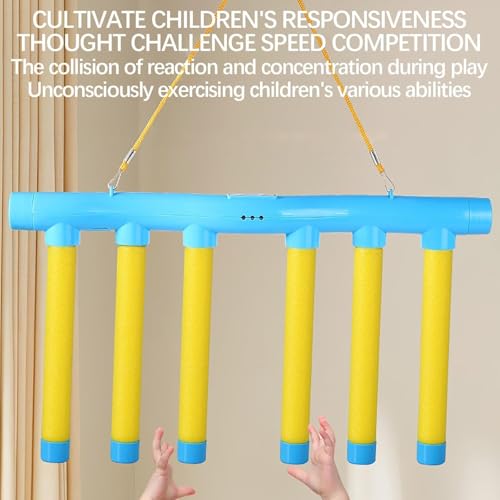 Reflex Drop Sticks Challenge Game, Hand Eye Coordination Training Toy, Reaction Time Training, Hand Speed Challenge Games, Adjustable Speed Catching Sticks Game (A) - color: Yellow
