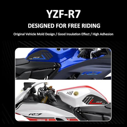 for YZF-R7 YZF R7 YZFR7 2021 2022Motorcycle Anti Slip Fuel Oil Tank Pad Side Knee Grip Decals Protector Pads Stickers Motorcycle Accessories (Blue)