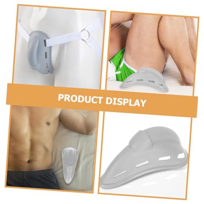 BESPORTBLE Groin Protector Athletic Cup Integrated Crotch Guard Gray Hard Material One Size Reusable Training Boxing MMA Sports Protective Gear