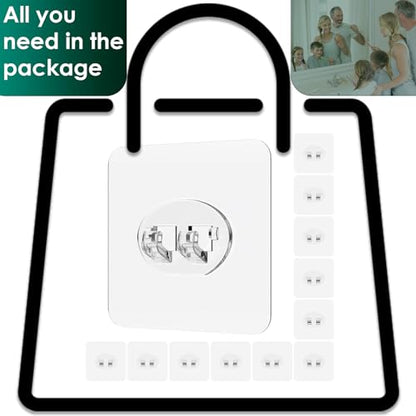 Shower Caddy Adhesive Replacement Stickers Sticker Shelf Basket Strips Suction Hooks Large Strong Hook (Transparent - 12 Packs - 1 Wire Hook) - color: Transparent - 12 Packs - 1 Wire Hook