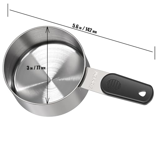 3/4 Cup Magnetic Grips Stainless Steel Measuring Cup -1PCS - size: 3/4 cup