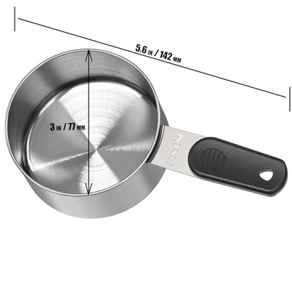3/4 Cup Magnetic Grips Stainless Steel Measuring Cup -1PCS - size: 3/4 cup