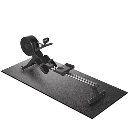 GymCope Treadmill Mat for Hardwood Floor Carpet 7'x3'/6'x3'/6'x2.5'/4'x2' | 6mm Thick Exercise Equipment Gym Mat, Compatible with Peloton Bike, Indoor Spin Bike, Elliptical - color: 84"x36"x6mm-black