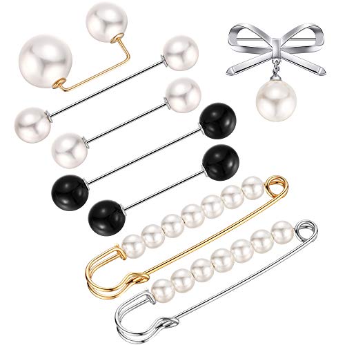 Jetec 8 Pieces Women Brooch Pins Sweater Shawl Clips