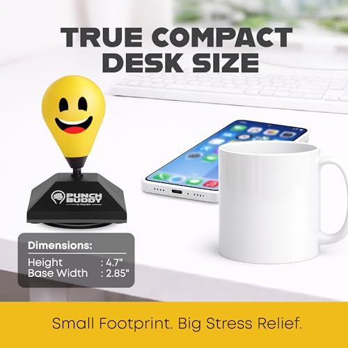 Desktop Punching Bag – Desk Fidget Toy for Stress Relief & Focus – Mini Suction Cup Punch Ball with Patented Griply™ Technology – Office Stress Reliever for Adults, Teens & Coworkers - color: Yellow