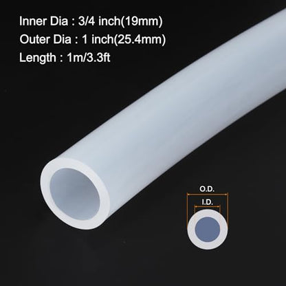 3.3ft 3/4" ID x 1" OD Silicone Tubing Clear Industrial Plastic Tubing Pure Silicone Hoses for Pump Siphoning Draining Irrigation Brewing - color: Clear, size: 3/4" x 1"