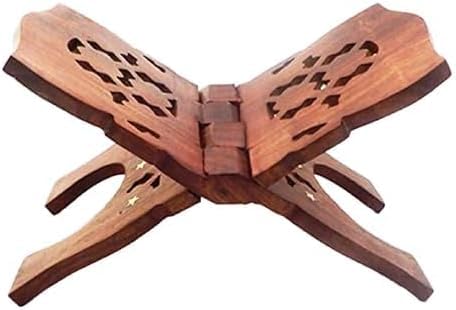 Holy Book Stand Wooden Book Holy Book Stand for Quran, Bible,Bhagwat Geeta, Ramayana,Guru Granth Sahib Pack of 1 (Small)