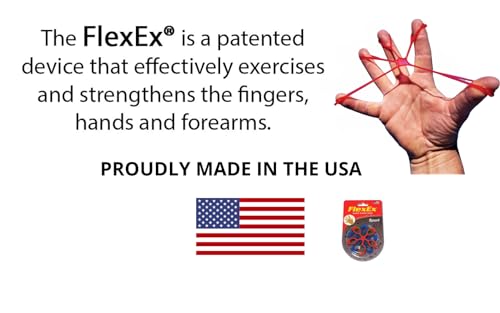 FlexEx® SPORT Patented Hand Exerciser, Made in USA, Hand Grip Strengthener, for Sport and Music, Law Enforcement Hand Exerciser