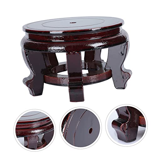Flowerpot Holder Wood Base Rack for Fish Tank Round Ornament Display Stand for Craft and Handicraft Showcase Supports up for Home and Giving